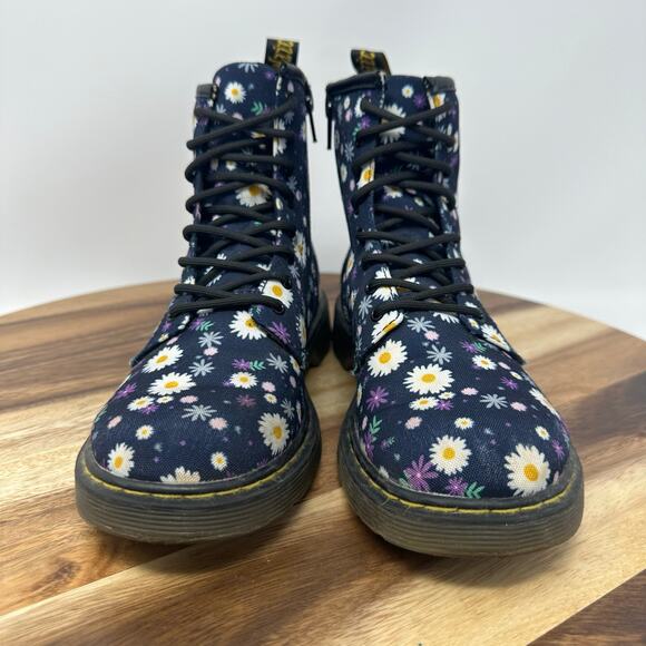 Dr Doc Martens Delaney 1460 Women’s Size 5 Canvas Floral Combat Side Zip Boots - Picture 8 of 8